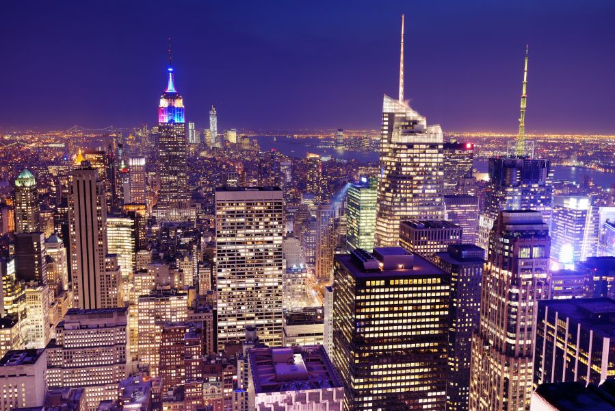 Картина на холсте Фиолетовые небоскребы Нью-Йорка, арт hd0711501