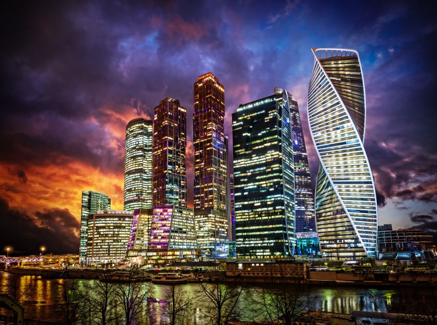 Картина на холсте Башни Москва Сити, арт hd1385201