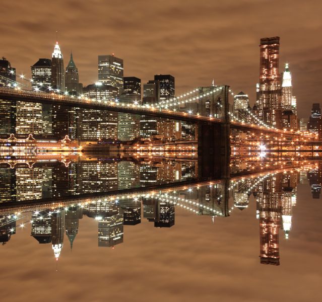 Картина на холсте Бруклинский мост в коричневых тонах, арт hd0710701