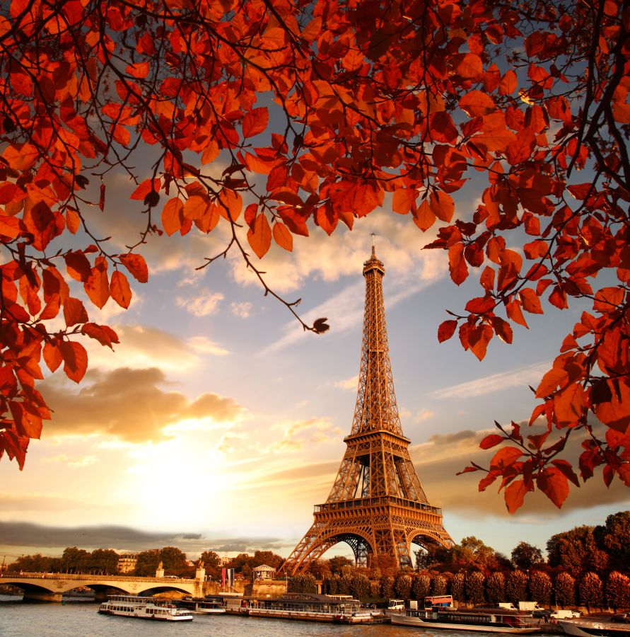 Картина на холсте осенний париж, арт hd1386301