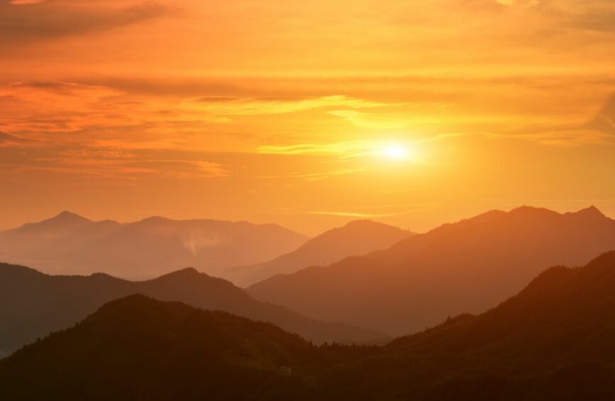 Картина на холсте Силуэт гор на закате, арт hd0851501