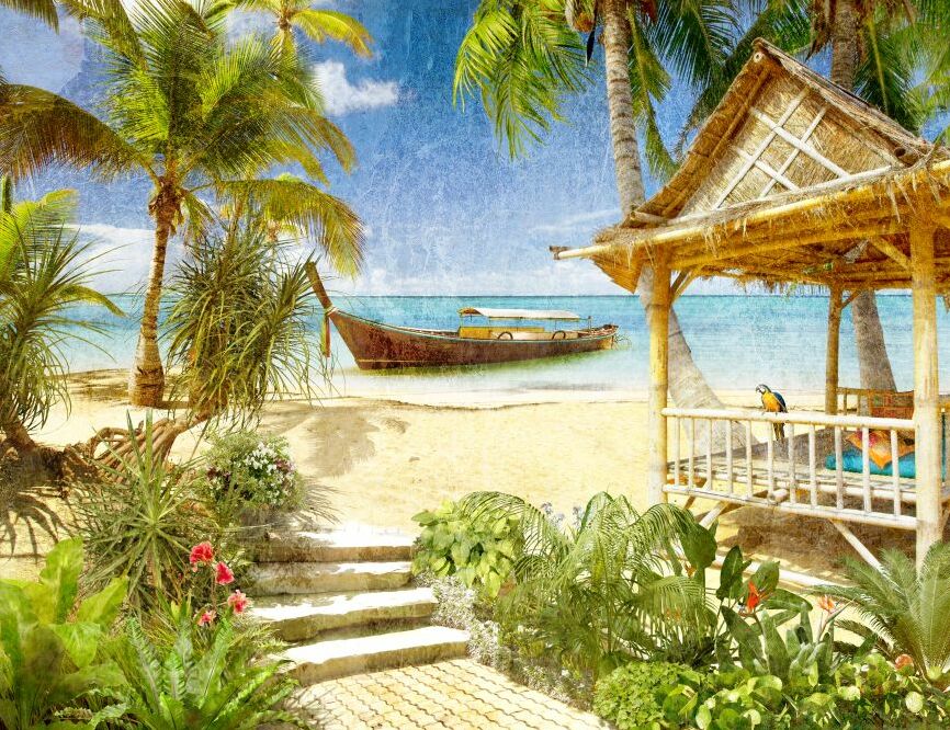 Картина на холсте Пляж на острове, арт hd0897601