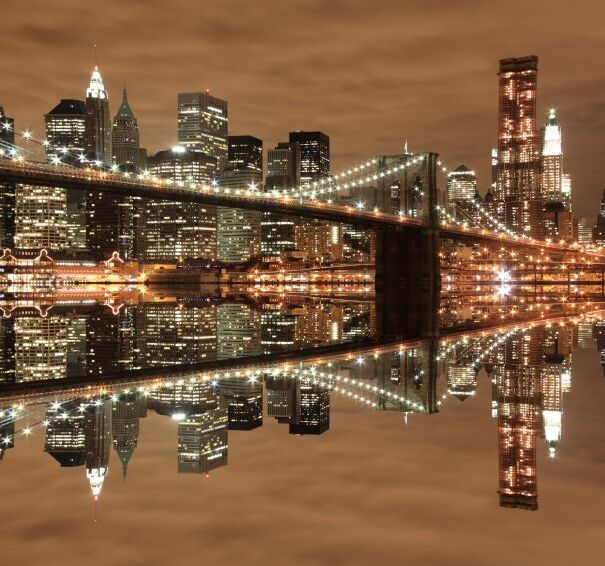 Картина на холсте Бруклинский мост в коричневых тонах, арт hd0710701