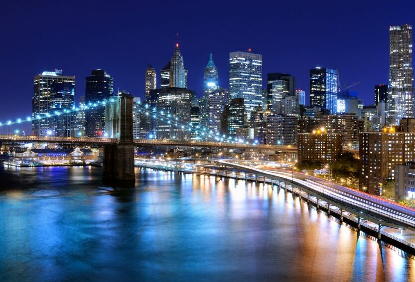 Картина на холсте Манхеттен в огнях, арт hd0035201
