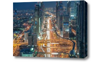 Картина Проспект Дубая в росчерках машин