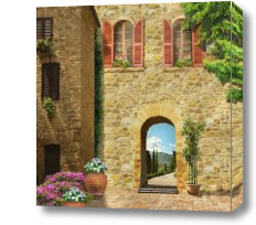 Картина Дом с аркой в Италии