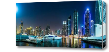 Картина Яхты на фоне небоскребов Дубая
