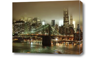 Картина Туман над ночным Нью-Йорком